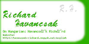 richard havancsak business card